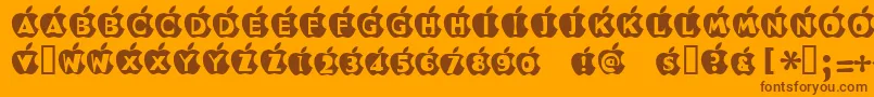 InApple Font – Brown Fonts on Orange Background