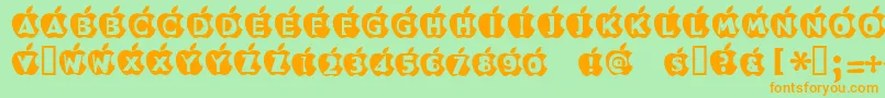 InApple Font – Orange Fonts on Green Background