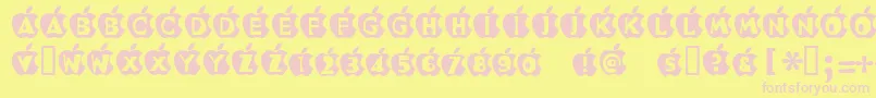 InApple Font – Pink Fonts on Yellow Background