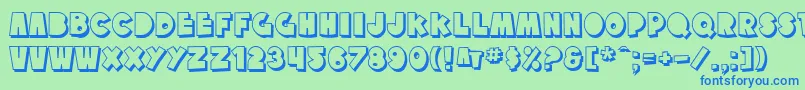 SfTattleTalesShadow Font – Blue Fonts on Green Background