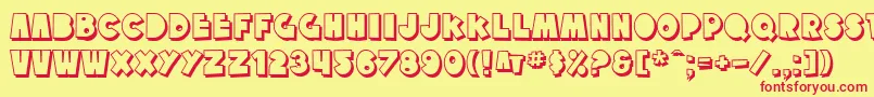 SfTattleTalesShadow Font – Red Fonts on Yellow Background