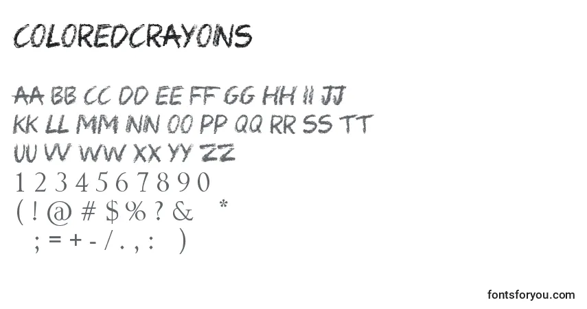 A fonte ColoredCrayons – alfabeto, números, caracteres especiais