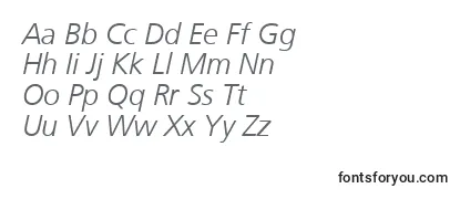 Review of the FrutigerCe46LightItalic Font