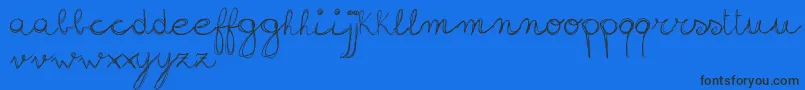 SignHandwritingDemoVersion Font – Black Fonts on Blue Background