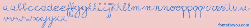 SignHandwritingDemoVersion Font – Blue Fonts on Pink Background