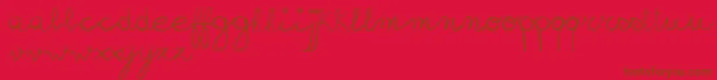 Fonte SignHandwritingDemoVersion – fontes marrons em um fundo vermelho
