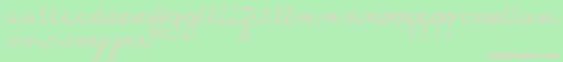 Fonte SignHandwritingDemoVersion – fontes rosa em um fundo verde