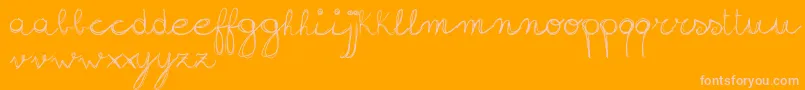 SignHandwritingDemoVersion Font – Pink Fonts on Orange Background