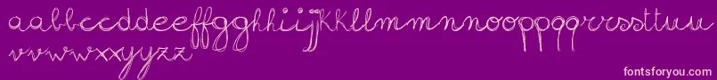 SignHandwritingDemoVersion Font – Pink Fonts on Purple Background