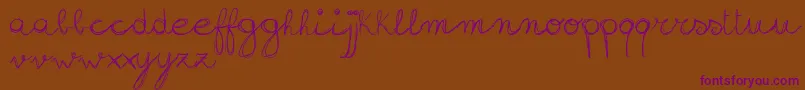 SignHandwritingDemoVersion-Schriftart – Violette Schriften auf braunem Hintergrund