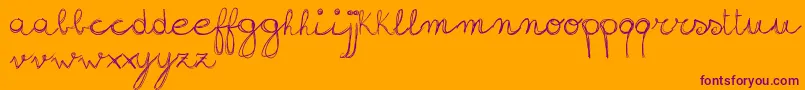 SignHandwritingDemoVersion Font – Purple Fonts on Orange Background