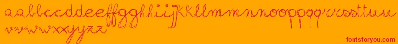 SignHandwritingDemoVersion-Schriftart – Rote Schriften auf orangefarbenem Hintergrund