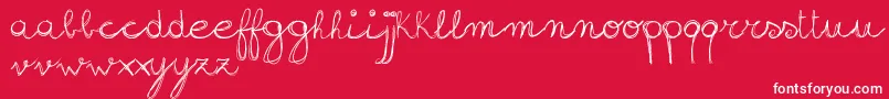Fonte SignHandwritingDemoVersion – fontes brancas em um fundo vermelho