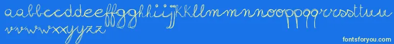 SignHandwritingDemoVersion-Schriftart – Gelbe Schriften auf blauem Hintergrund