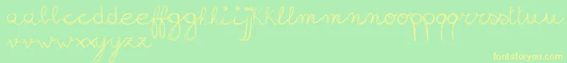 Czcionka SignHandwritingDemoVersion – żółte czcionki na zielonym tle