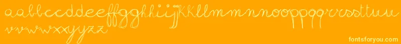 SignHandwritingDemoVersion Font – Yellow Fonts on Orange Background