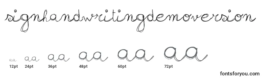 SignHandwritingDemoVersion Font Sizes