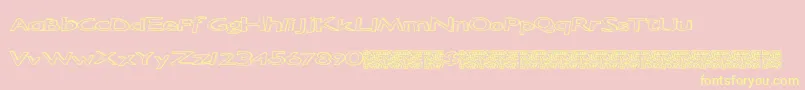 Staticheights-Schriftart – Gelbe Schriften auf rosa Hintergrund