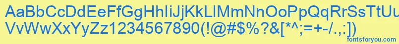 Dokchampa Font – Blue Fonts on Yellow Background