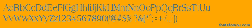 フォントAmphioncondensedRegular – オレンジの背景に青い文字