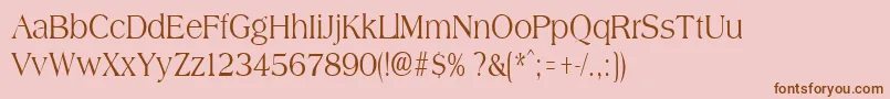 fuente AmphioncondensedRegular – Fuentes Marrones Sobre Fondo Rosa