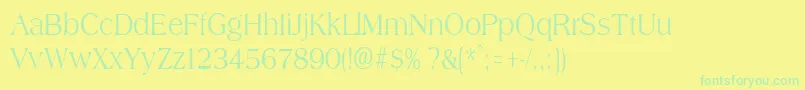 Police AmphioncondensedRegular – polices vertes sur fond jaune