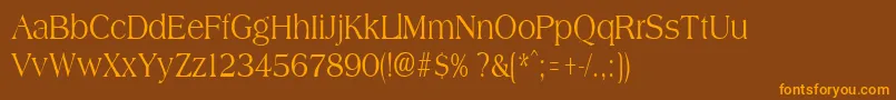 Czcionka AmphioncondensedRegular – pomarańczowe czcionki na brązowym tle