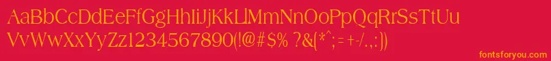 AmphioncondensedRegular Font – Orange Fonts on Red Background