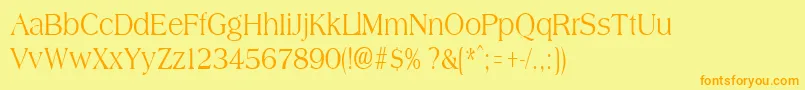 Czcionka AmphioncondensedRegular – pomarańczowe czcionki na żółtym tle