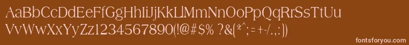 AmphioncondensedRegular-Schriftart – Rosa Schriften auf braunem Hintergrund