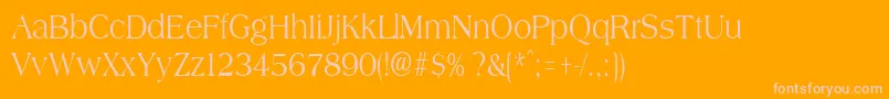 Fonte AmphioncondensedRegular – fontes rosa em um fundo laranja