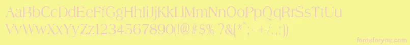 フォントAmphioncondensedRegular – ピンクのフォント、黄色の背景