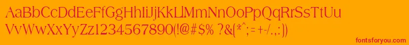 AmphioncondensedRegular Font – Red Fonts on Orange Background