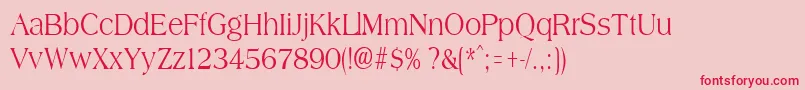 AmphioncondensedRegular Font – Red Fonts on Pink Background