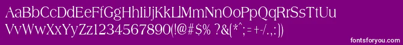 AmphioncondensedRegular-fontti – valkoiset fontit violetilla taustalla