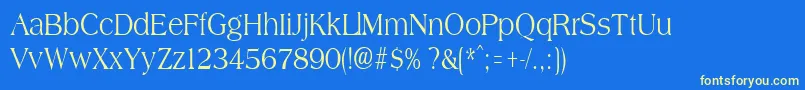 AmphioncondensedRegular Font – Yellow Fonts on Blue Background
