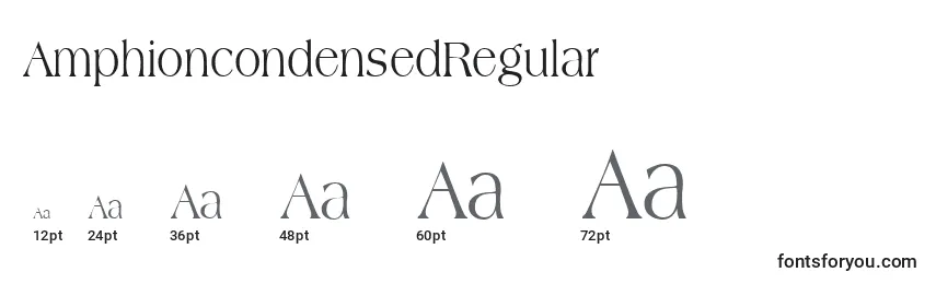 Размеры шрифта AmphioncondensedRegular