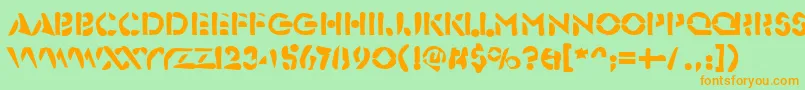 Dirty25Bold Font – Orange Fonts on Green Background