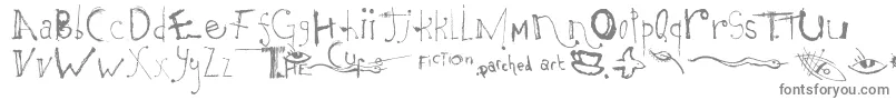 Caterpillar-Schriftart – Graue Schriften auf weißem Hintergrund