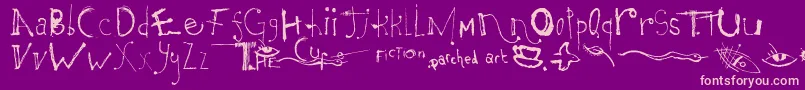 Caterpillar Font – Pink Fonts on Purple Background