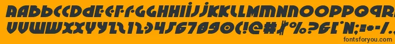 Шрифт Neuralnomiconexpandital – чёрные шрифты на оранжевом фоне