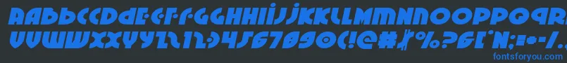 Neuralnomiconexpandital Font – Blue Fonts on Black Background