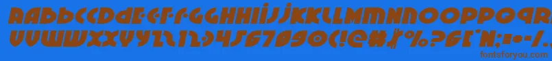 Neuralnomiconexpandital Font – Brown Fonts on Blue Background