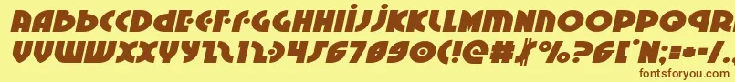 Neuralnomiconexpandital Font – Brown Fonts on Yellow Background