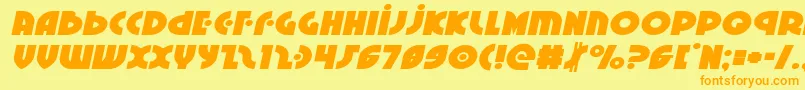 Neuralnomiconexpandital Font – Orange Fonts on Yellow Background