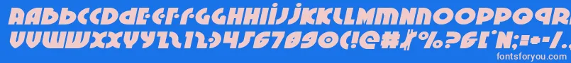 Fonte Neuralnomiconexpandital – fontes rosa em um fundo azul