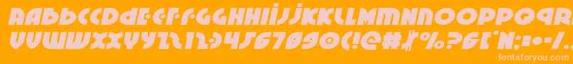 Neuralnomiconexpandital Font – Pink Fonts on Orange Background
