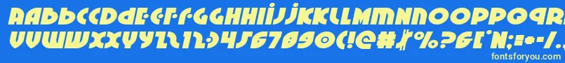 Neuralnomiconexpandital Font – Yellow Fonts on Blue Background