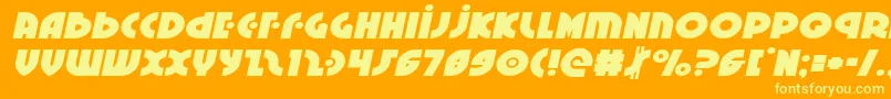 Neuralnomiconexpandital Font – Yellow Fonts on Orange Background