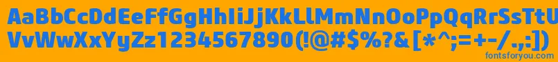 CoreSansM85Heavy Font – Blue Fonts on Orange Background